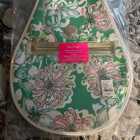 NWT Lilly Pulitzer Tennis Racket Cover Spearmint Blossom Views Paddle cover - Picture 4 of 8